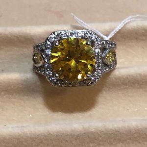Citrine octagon halo, with round & marquise gems